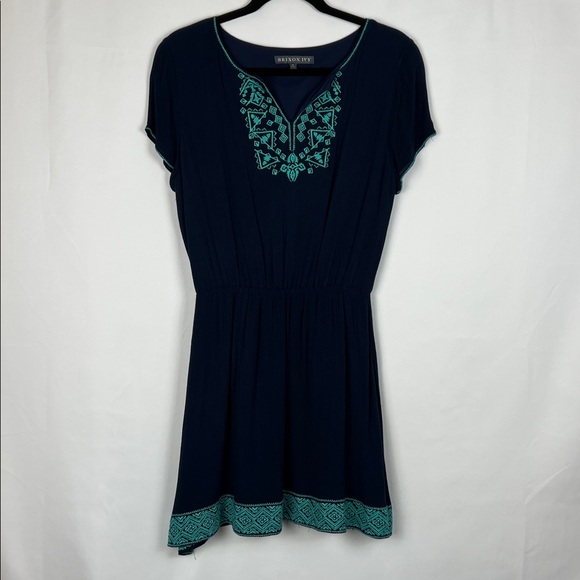 Brixon Ivy Dresses & Skirts - Brixon Ivy Navy Dress‎ with Aqua Accents